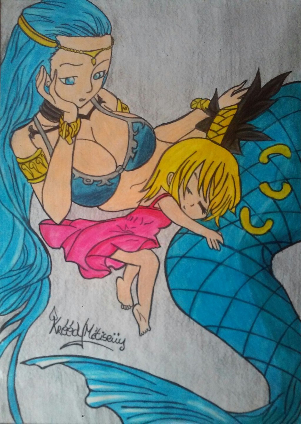 Fonds d'cran Art - Crayon Manga - Fairy Tail lucy & Aquarius