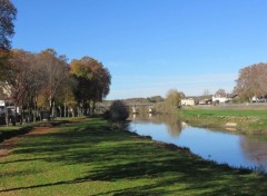  Nature L'Adour à Dax avec le pont du chemin de fer