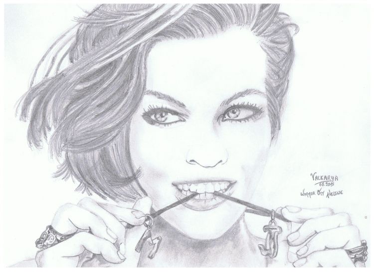 Fonds d'cran Art - Crayon Portraits Milla Jovovich