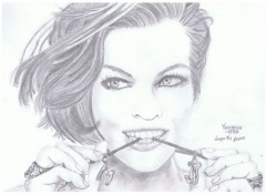  Art - Pencil Milla Jovovich