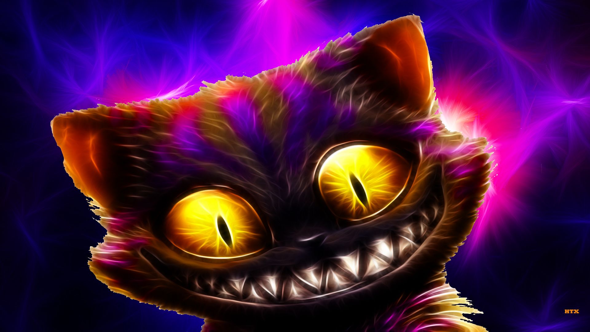 Wallpapers Digital Art Animals Dark cat