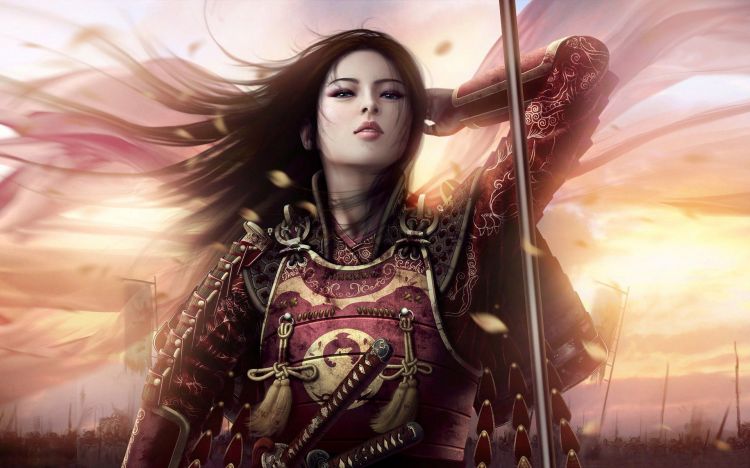 Wallpapers Fantasy and Science Fiction Warriors samurai-girl