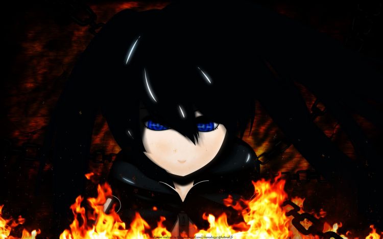 Fonds d'cran Manga Black Rock Shooter Played with the fire