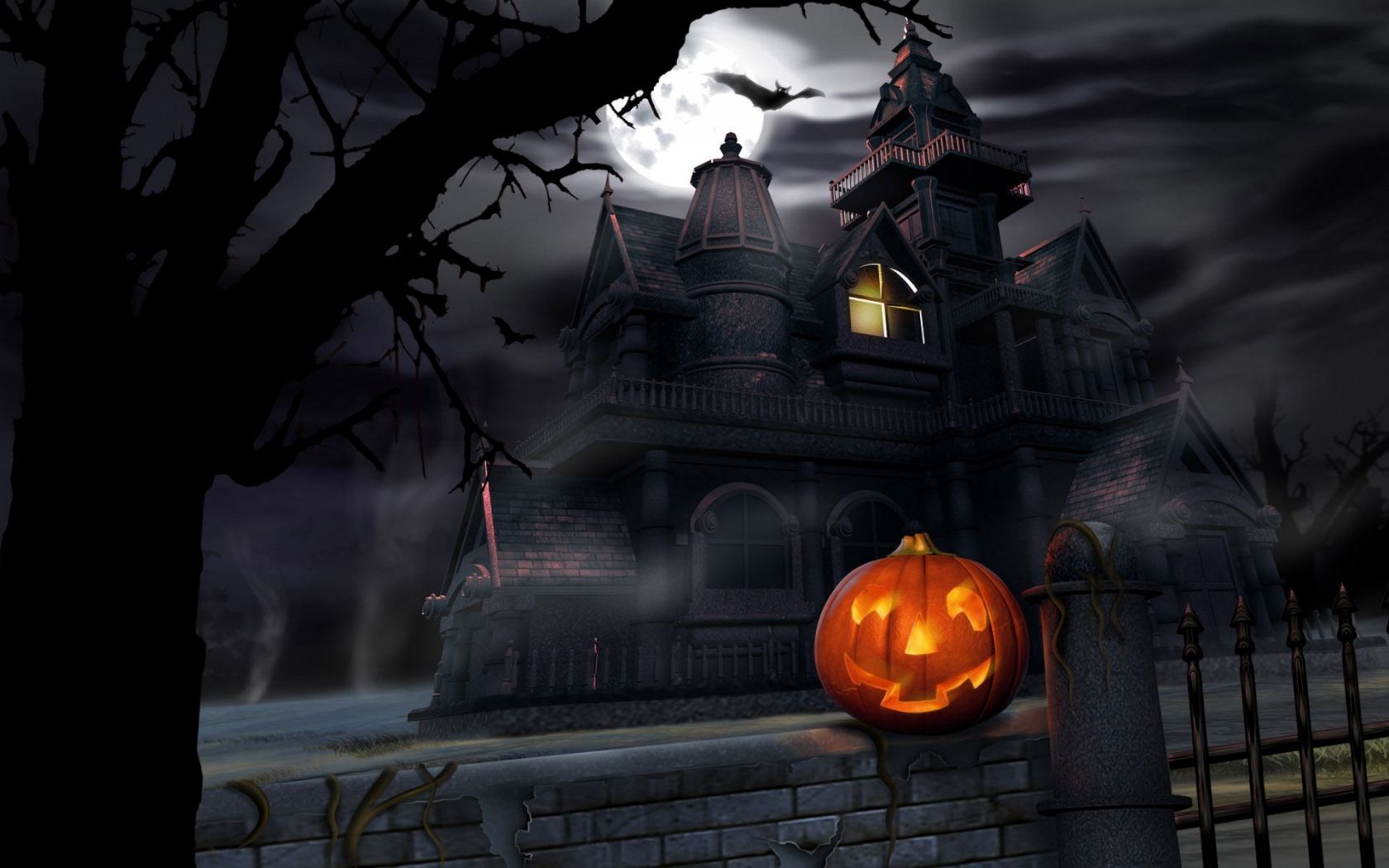 Fonds d'cran Art - Numrique Ftes - Halloween halloween_pumpkin_lantern_house