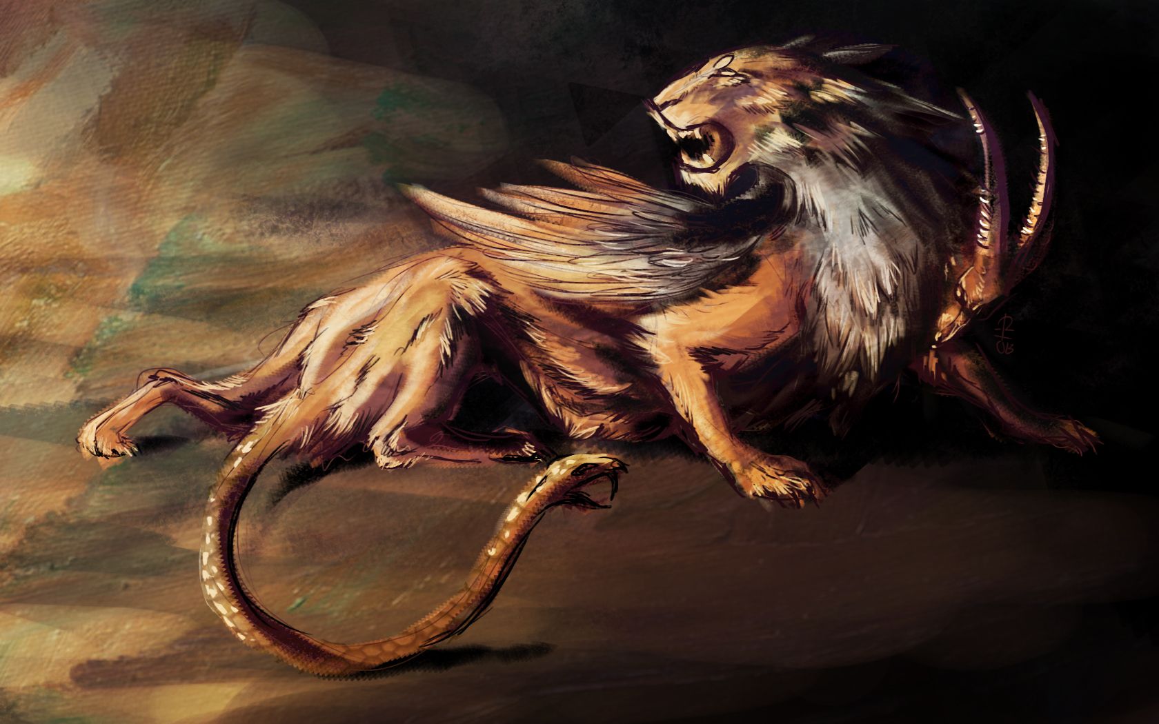 Wallpapers Fantasy and Science Fiction Winged Lions - Tigers 