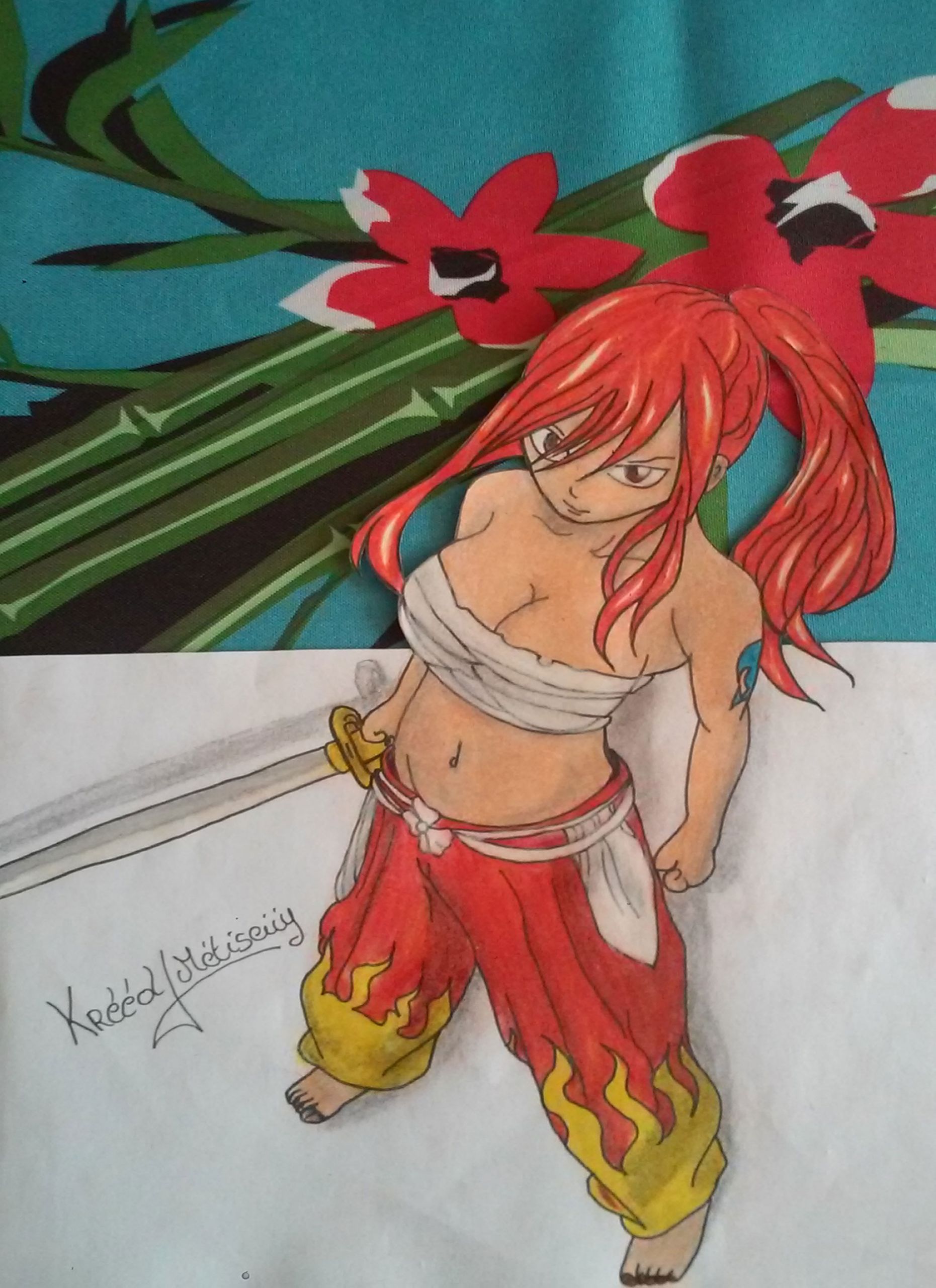 Fonds d'cran Art - Crayon Manga - Fairy Tail ERZA SCARLET