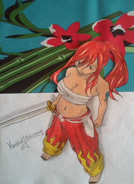 Fonds d'cran Art - Crayon Manga - Fairy Tail ERZA SCARLET