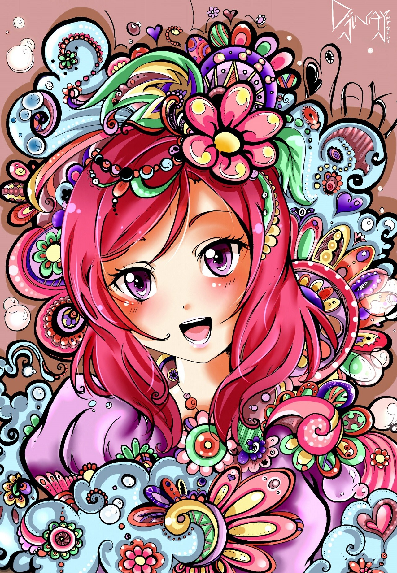 Fonds d'cran Manga Love Live! School Idol Project Maki ! Version couleur 