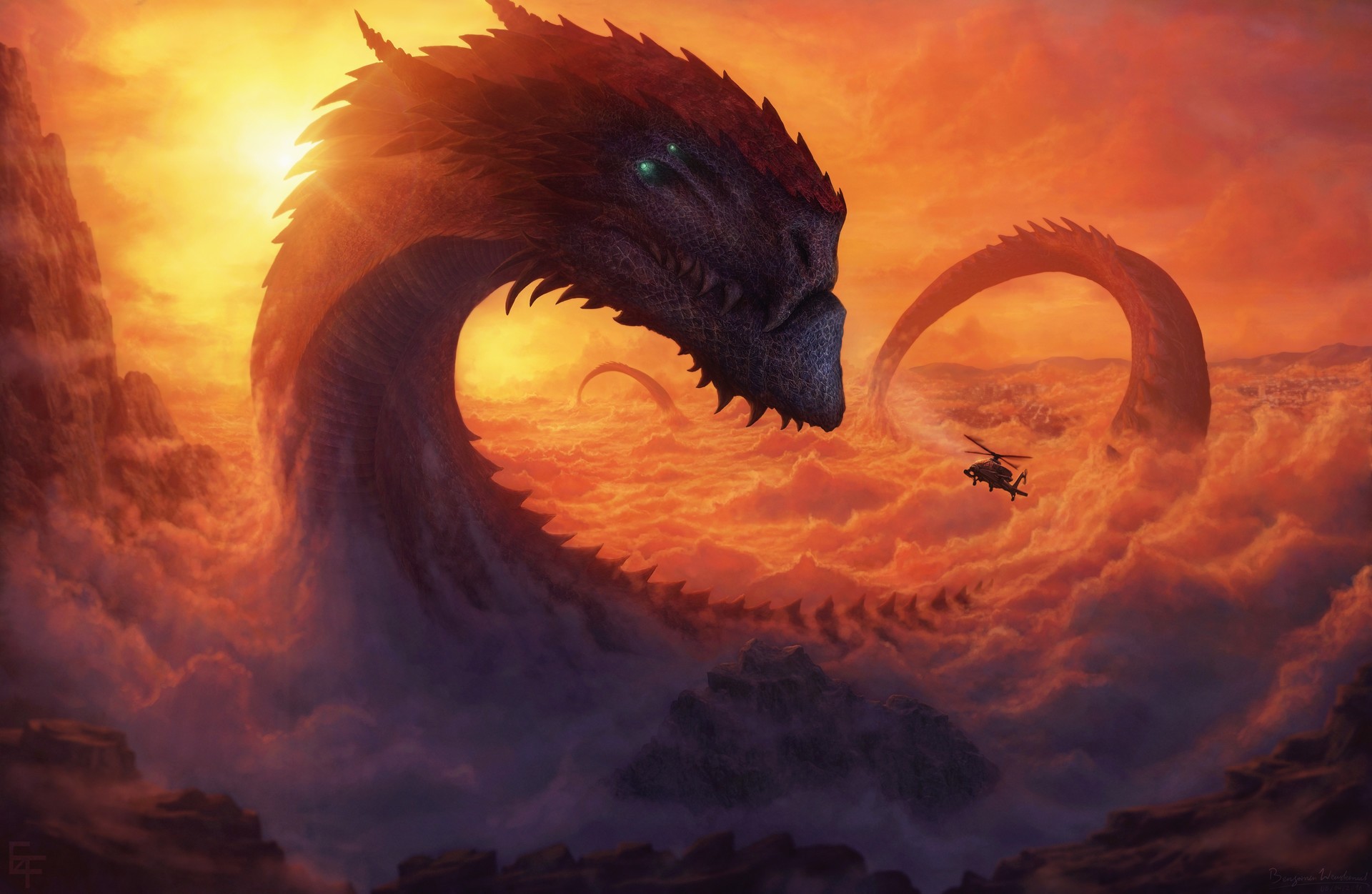 Wallpapers Fantasy and Science Fiction Creatures : Dragons Dragon spotted