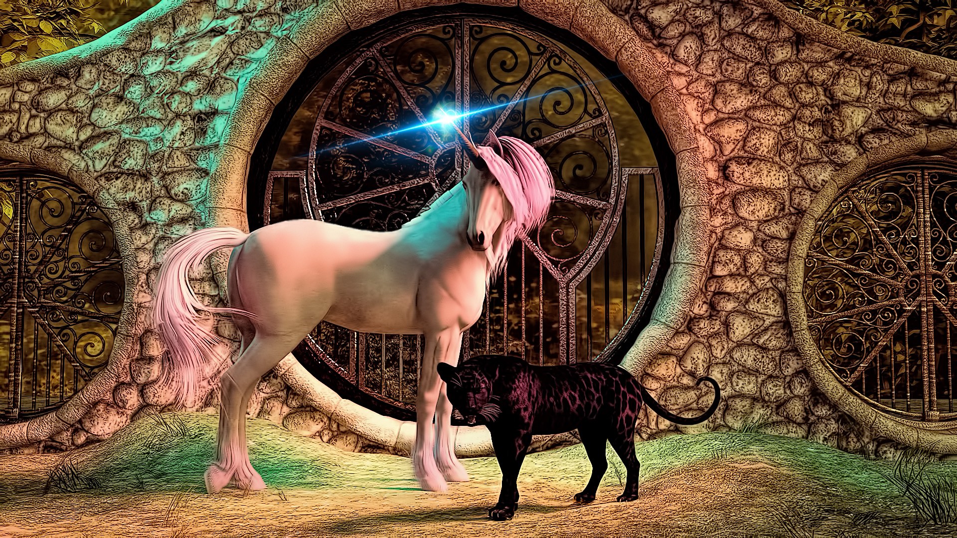 Wallpapers Fantasy and Science Fiction Creatures : Unicorns - Pegasus Passage