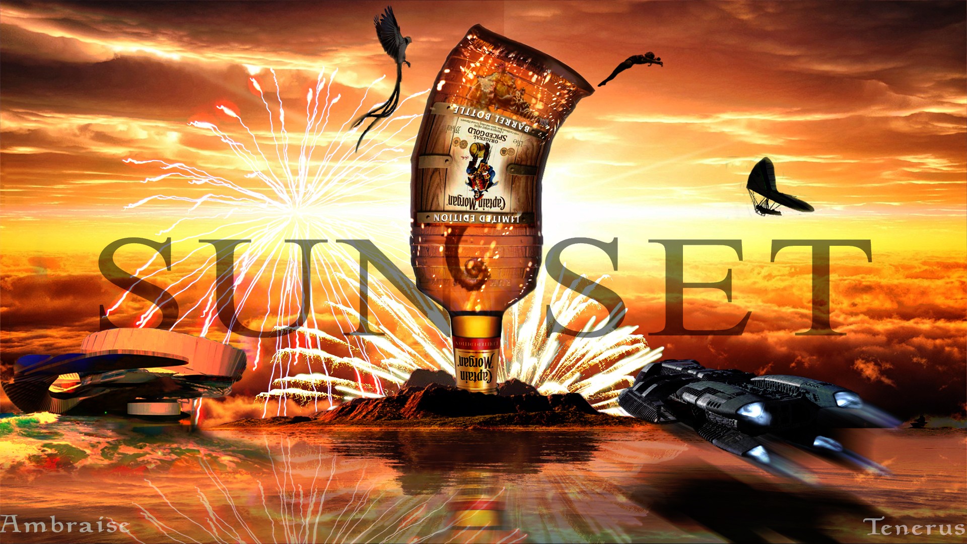 Wallpapers Digital Art Beverages Sunset