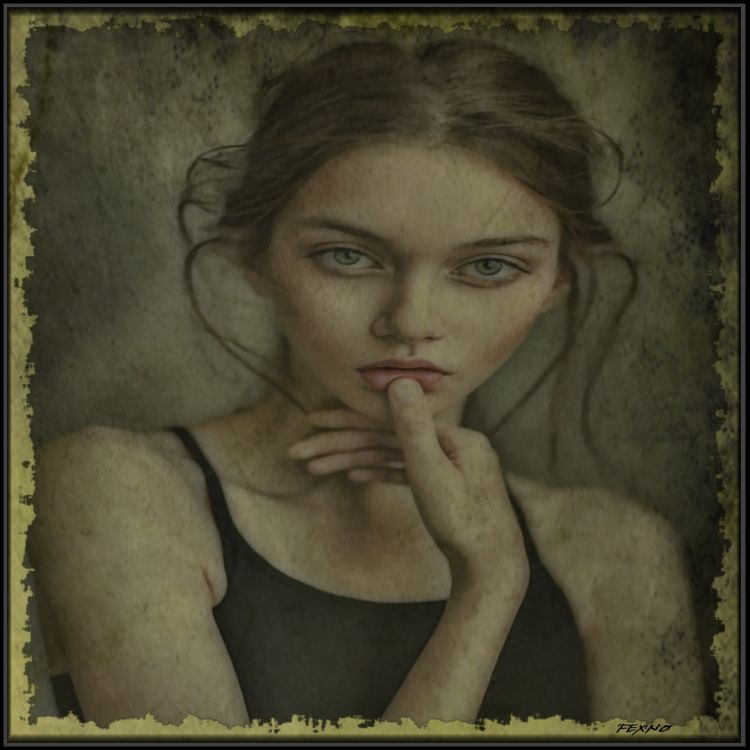 Wallpapers Digital Art Women - Femininity Pensive?