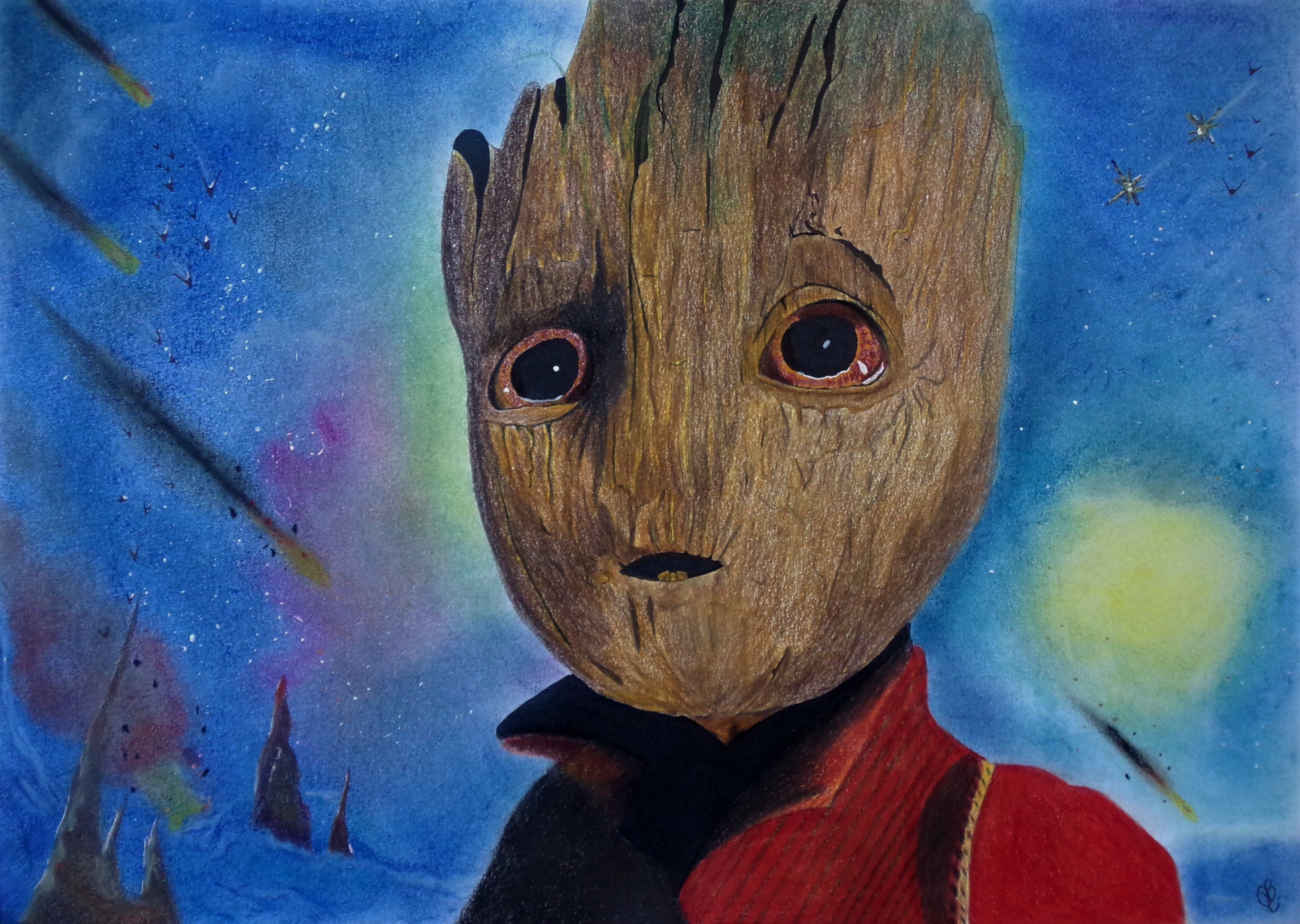 Fonds d'cran Art - Crayon Cinma - Sries TV Baby Groot 