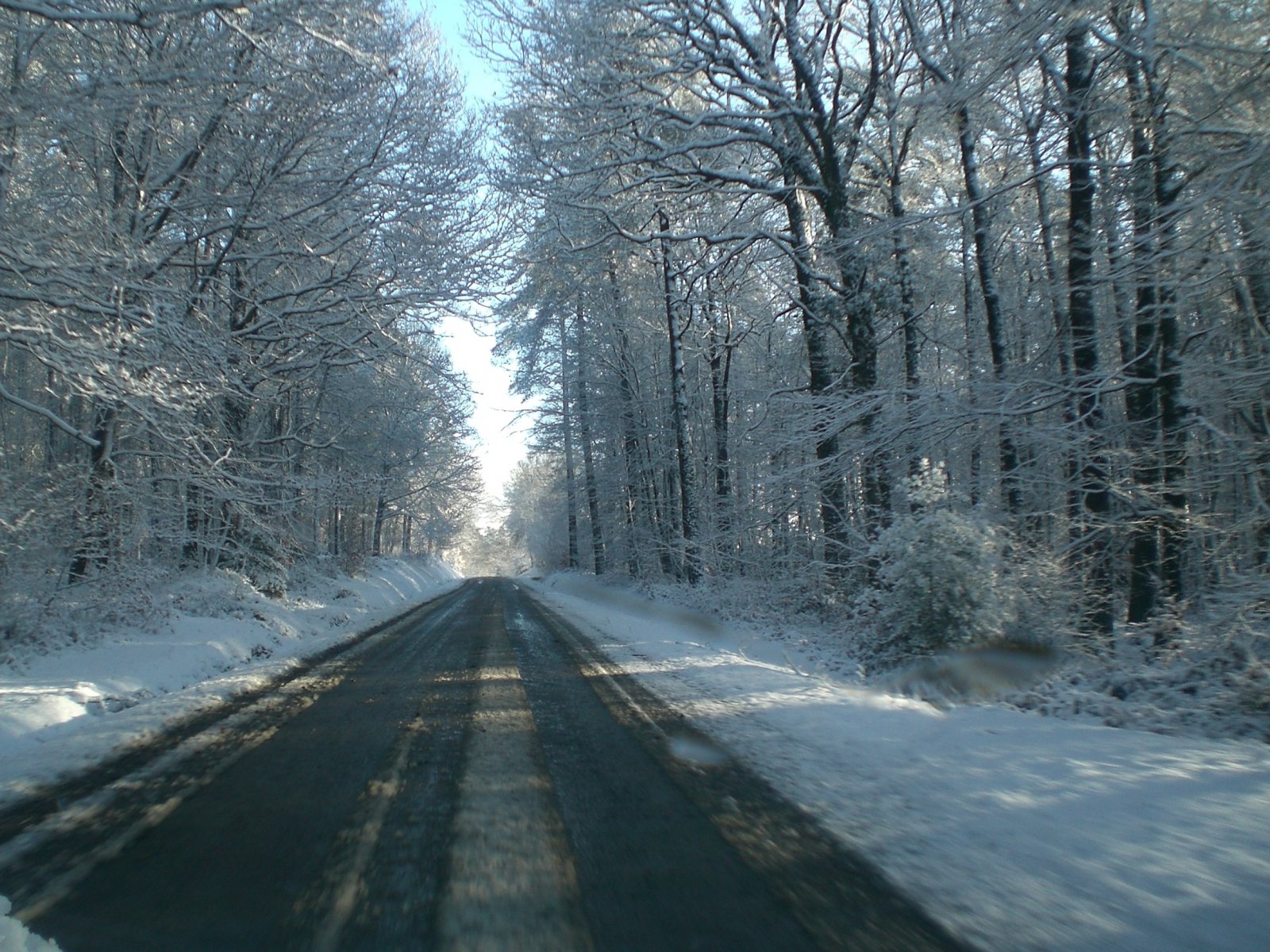 Wallpapers Nature Saisons - Winter Route enneige