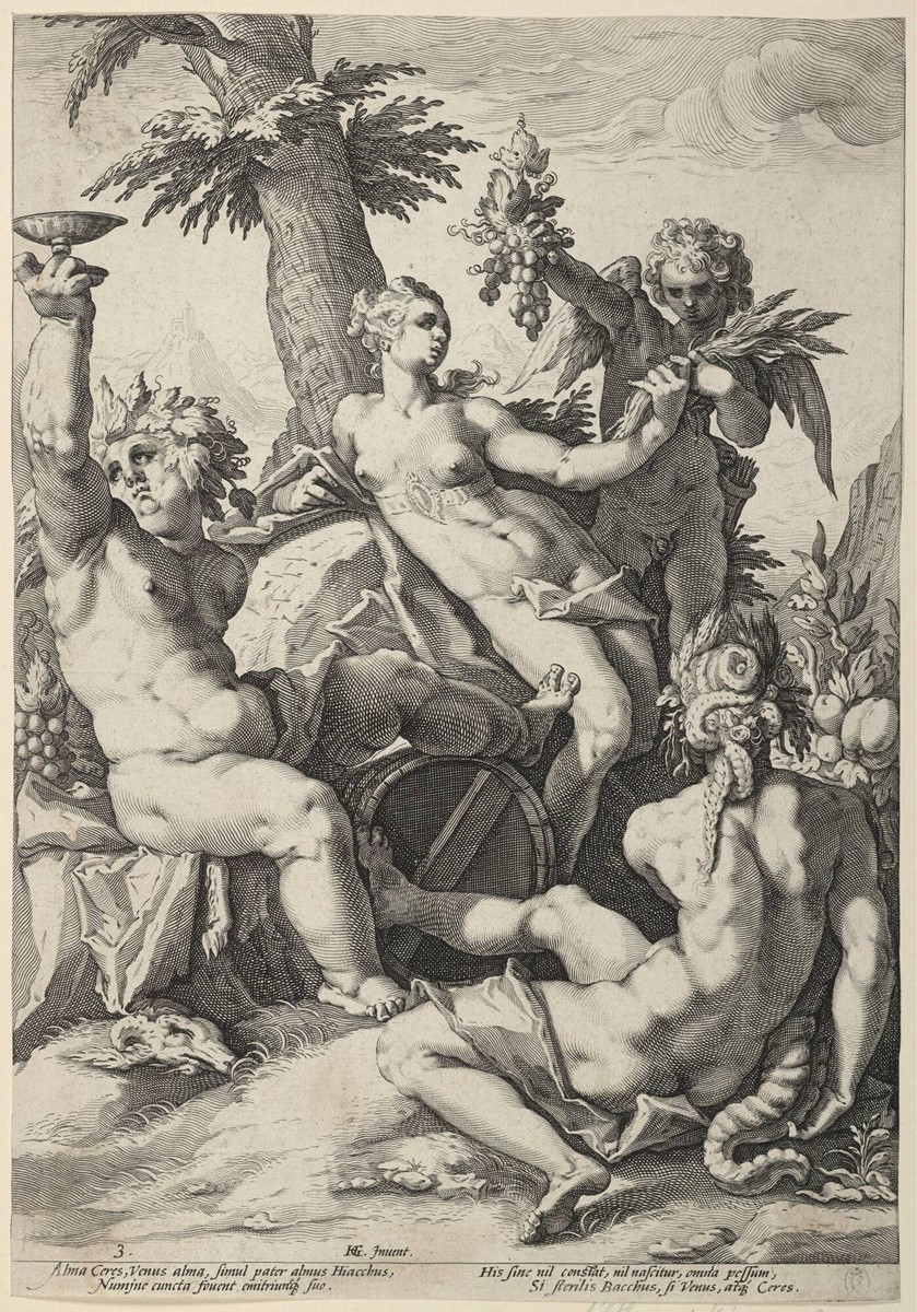 Fonds d'cran Art - Peinture Gravures Srie des thmes mythologiques et allgoriques (Dionysos, Aphrodite, Eros et Crs) - 1588 - Hendrick Goltzius