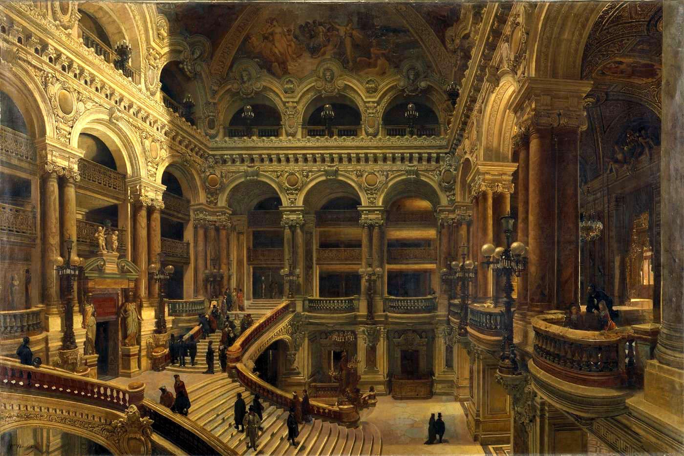 Wallpapers Art - Painting Architecture L'Escalier de l'Opra - vers 1880 - Victor Navlet