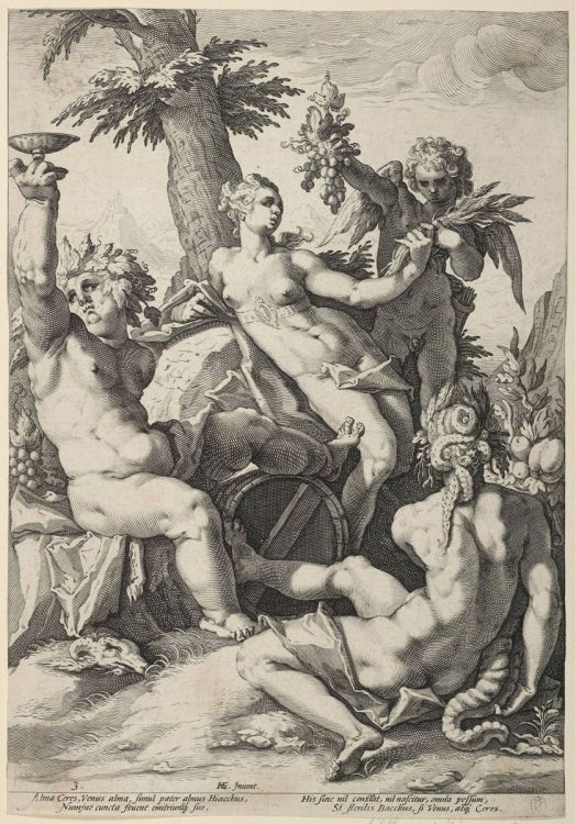 Fonds d'cran Art - Peinture Gravures Srie des thmes mythologiques et allgoriques (Dionysos, Aphrodite, Eros et Crs) - 1588 - Hendrick Goltzius