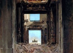  Art - Painting Les Ruines du palais des Tuileries - 1871 - Ernest Messonier