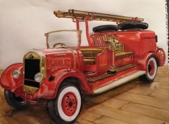  Art - Pencil Camion Pompier 1914