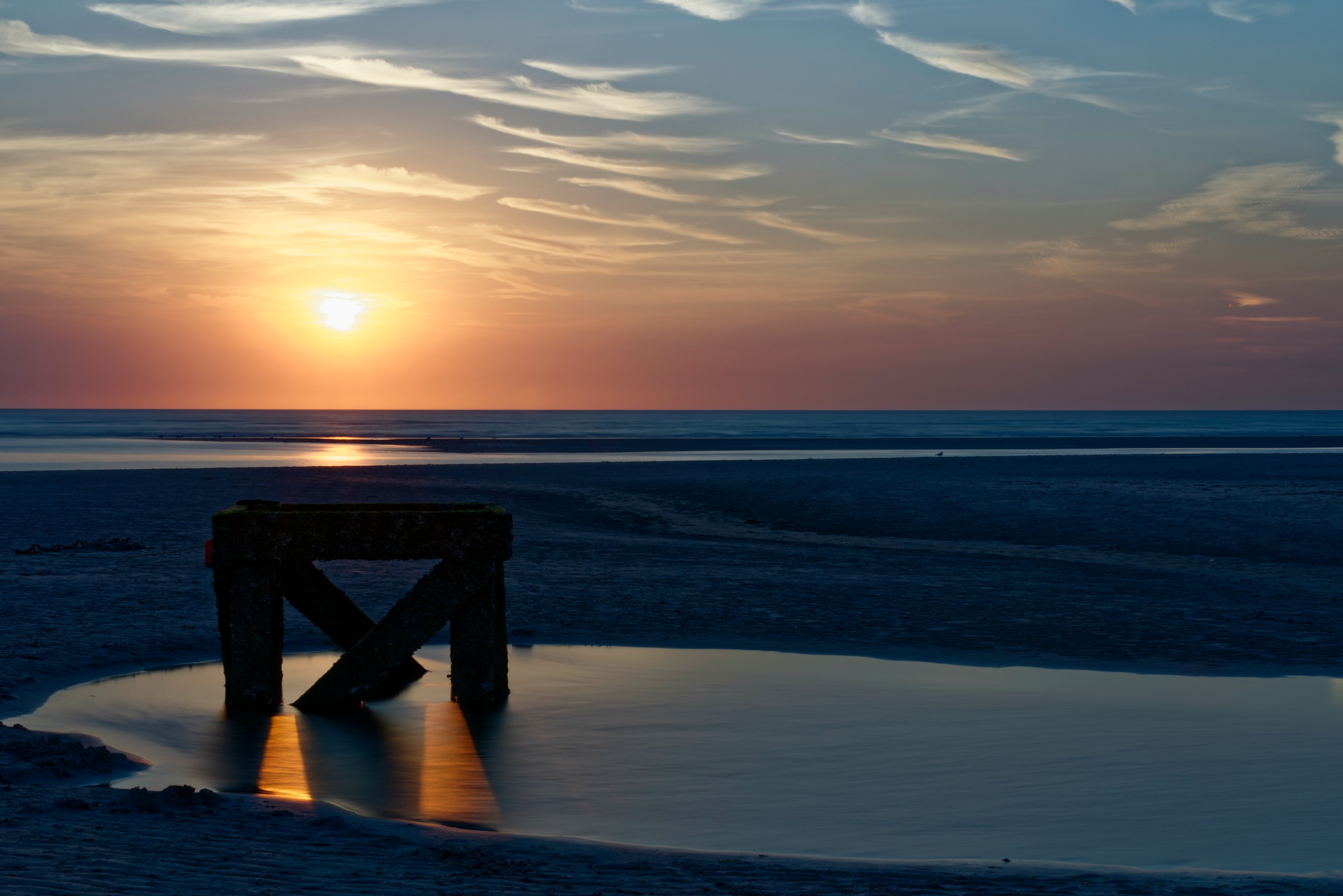 Fonds d'cran Nature Couchers et levers de Soleil Coucher de soleil Plage de Berck