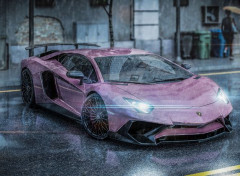  Digital Art Lamborghini Aventador viola SE 30