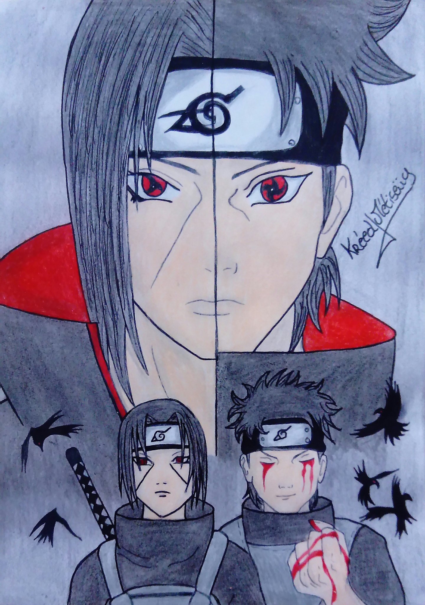 Fonds d'cran Art - Crayon Manga - Naruto Uchiha Shisui/itachi uchiha 