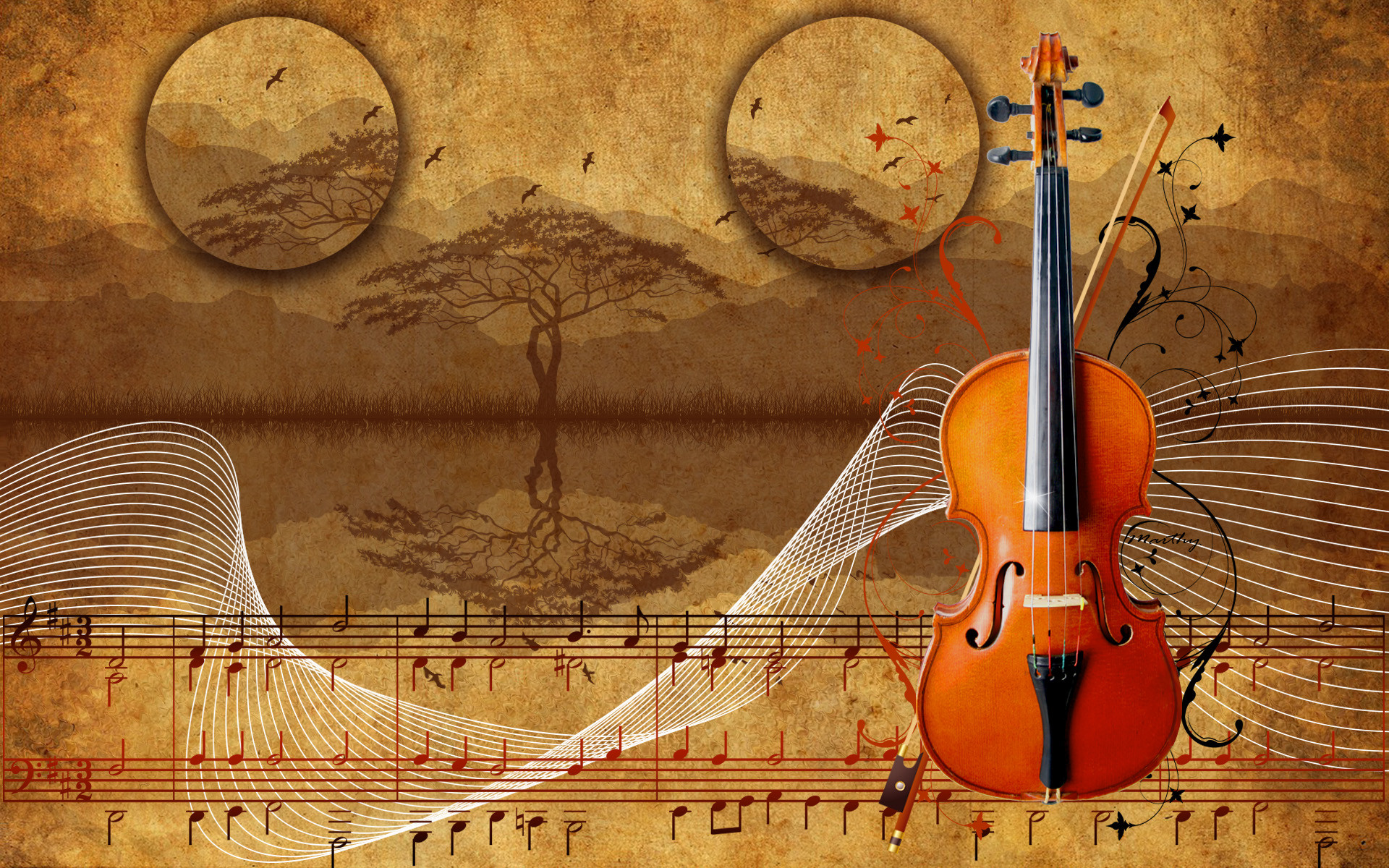 Wallpapers Digital Art Music Violon