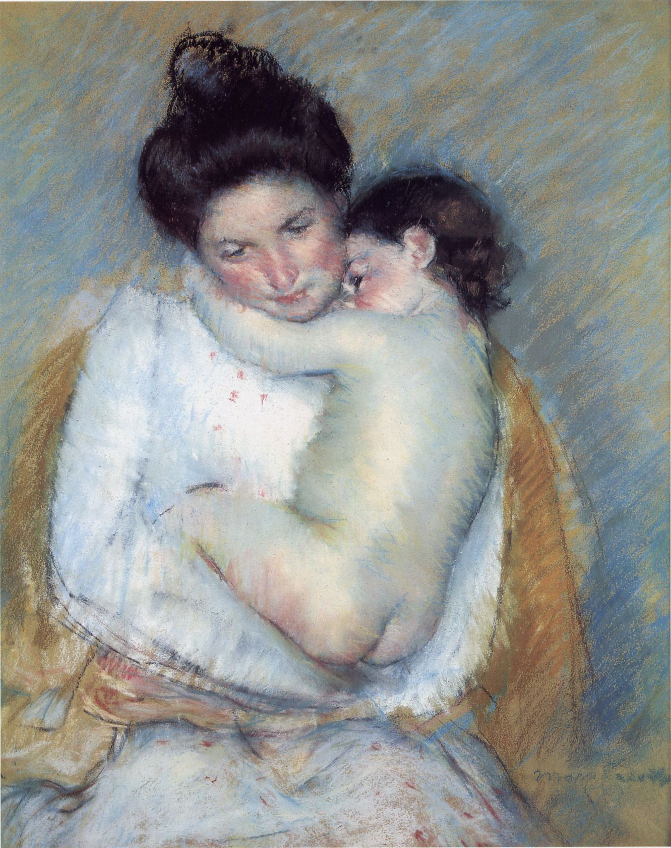 Fonds d'cran Art - Peinture Historique Mre et enfant (Le Dos de bb) - 1889-1890 - Mary Cassatt