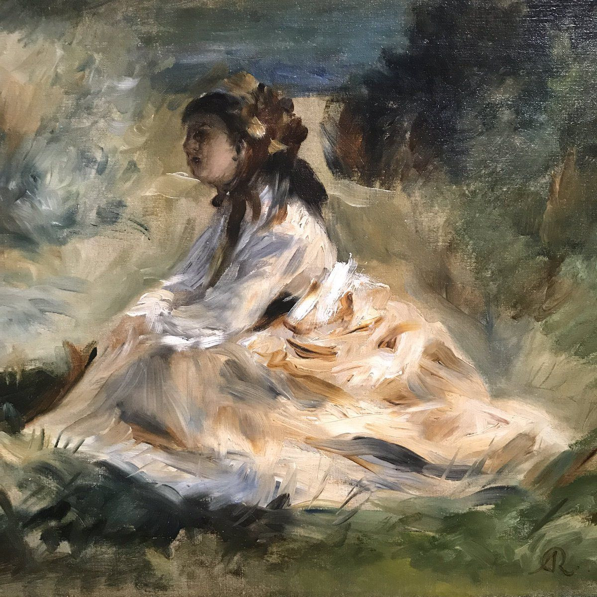 Fonds d'cran Art - Peinture Historique Une Femme dans l'herbe (Lise Trhot) - vers 1868 - Auguste Renoir