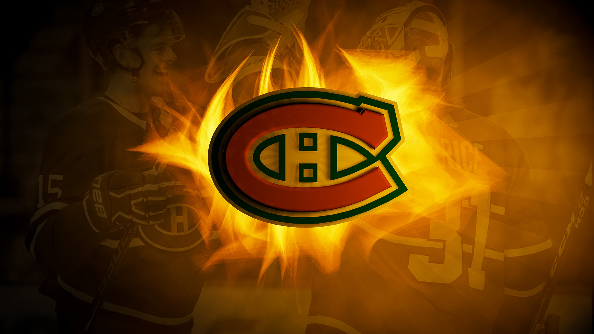 Wallpapers Sports - Leisures Hockey Habs feu