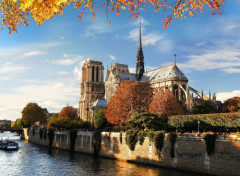  Constructions et architecture Notre-Dame de Paris couleurs automnales