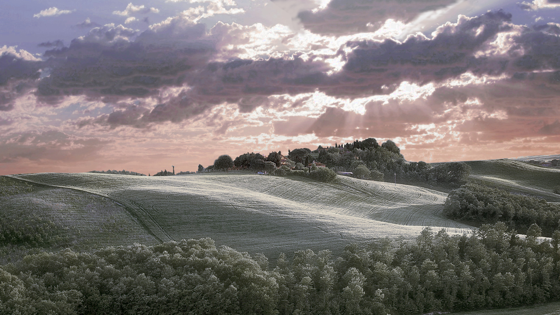 Wallpapers Digital Art Nature - Landscapes Neige en Toscane