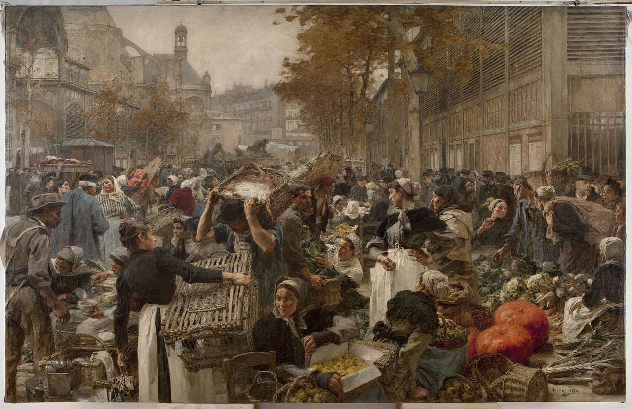 Wallpapers Art - Painting Moments of life Les Halles - 1895 - Lon-Augustin Lhermitte