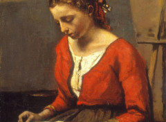  Art - Painting La Liseuse - 1845-50 - Camille Corot