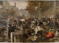  Art - Painting Les Halles - 1895 - Lon-Augustin Lhermitte