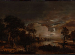  Art - Painting Paysage avec un chteau au clair de lune - 1646 - Aert Van Der Neer