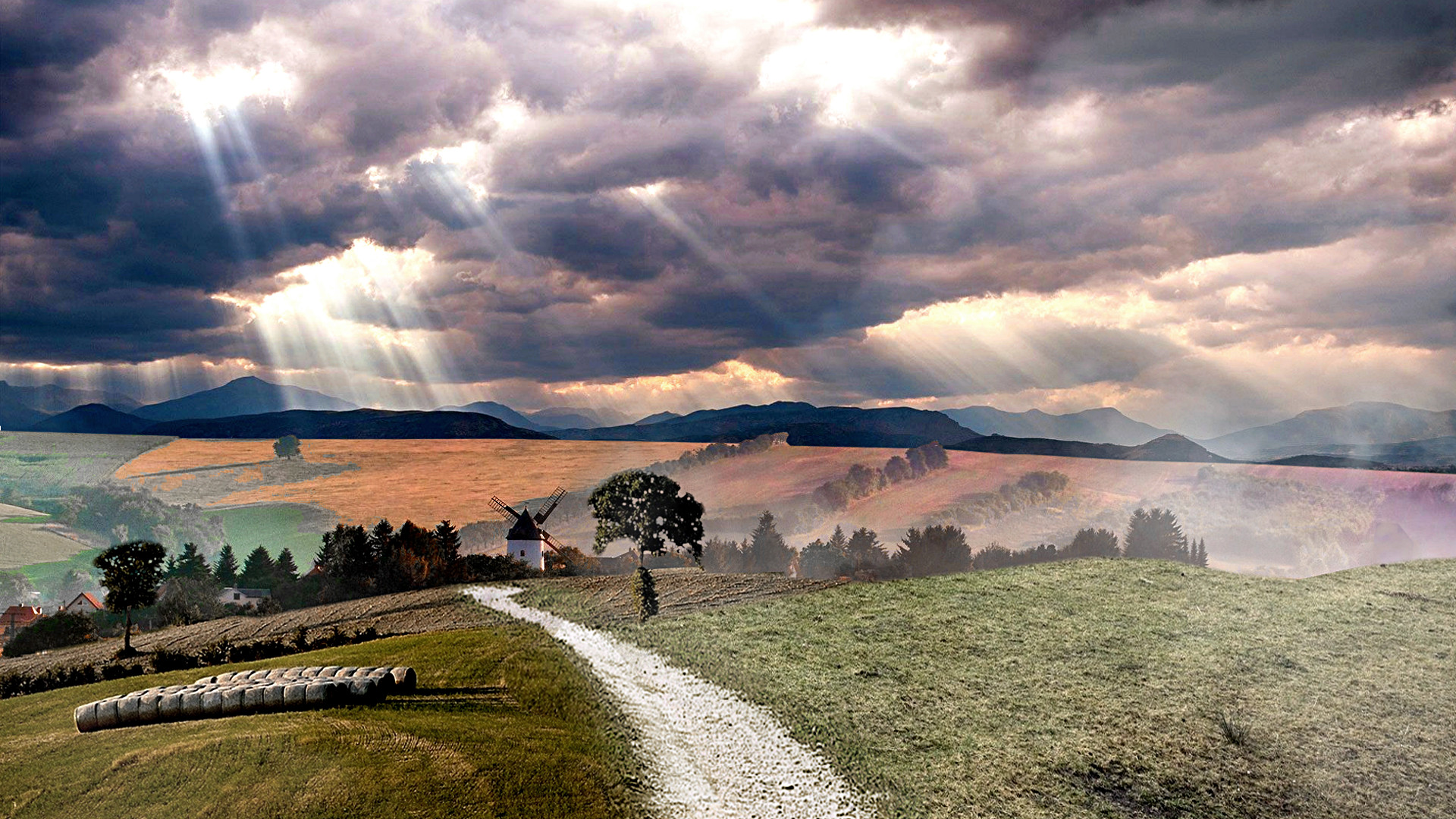 Fonds d'cran Art - Numrique Nature - Paysages Le chemin du moulin