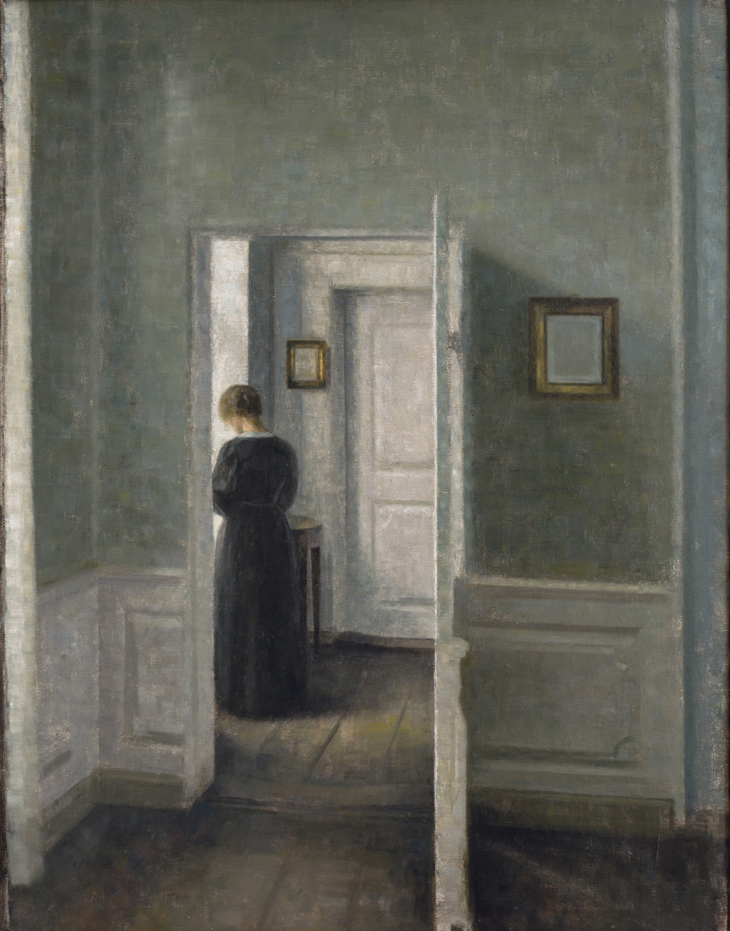 Fonds d'cran Art - Peinture Intrieurs Intrieur avec une femme debout - fin XIXe sicle - Vilhelm Hammershi