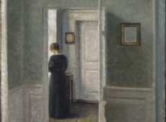  Art - Painting Intrieur avec une femme debout - fin XIXe sicle - Vilhelm Hammershi