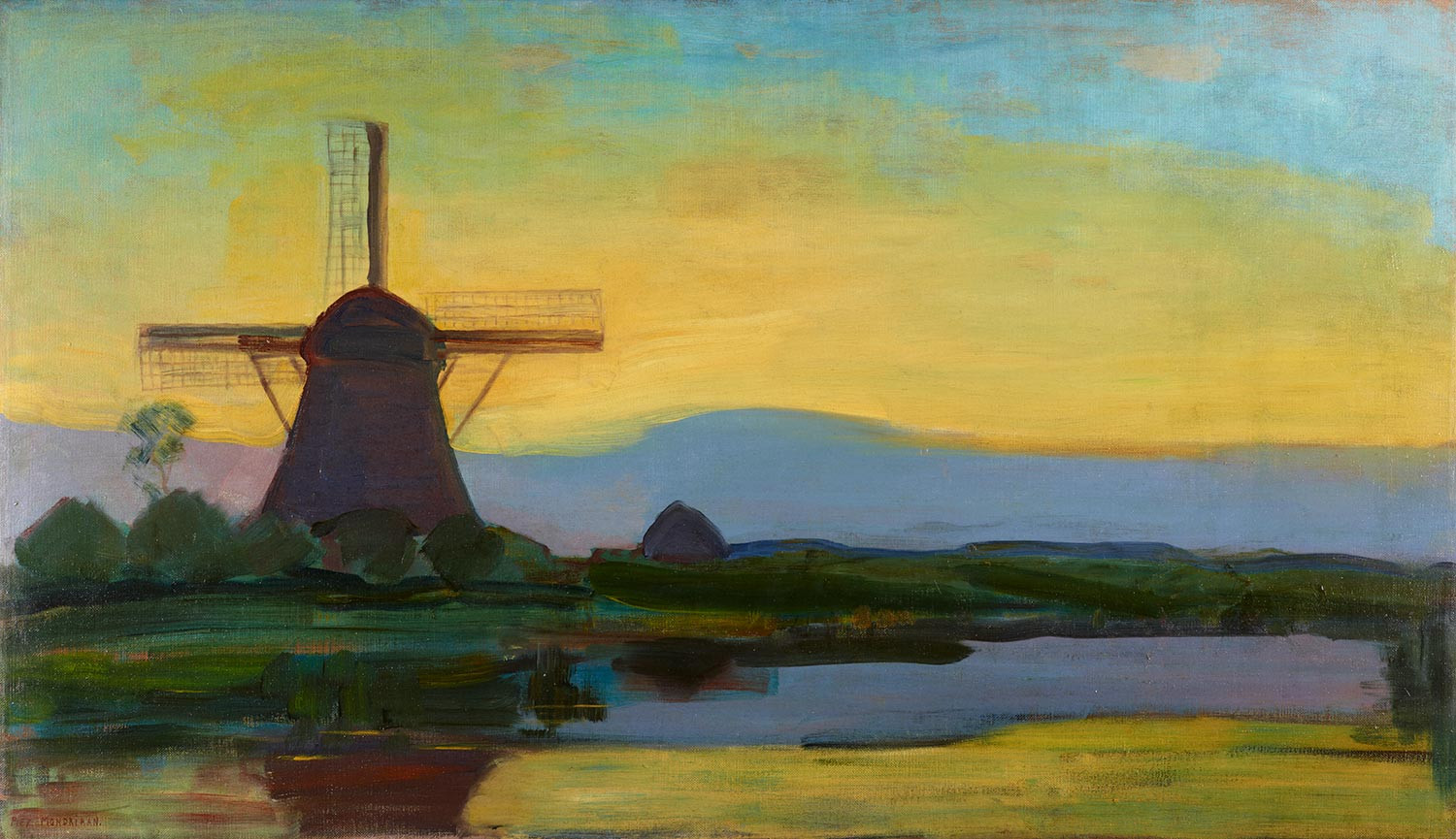 Wallpapers Art - Painting Landscapes - Misc Moulin dans le crpuscule - 1907-1908 - Piet Mondrian