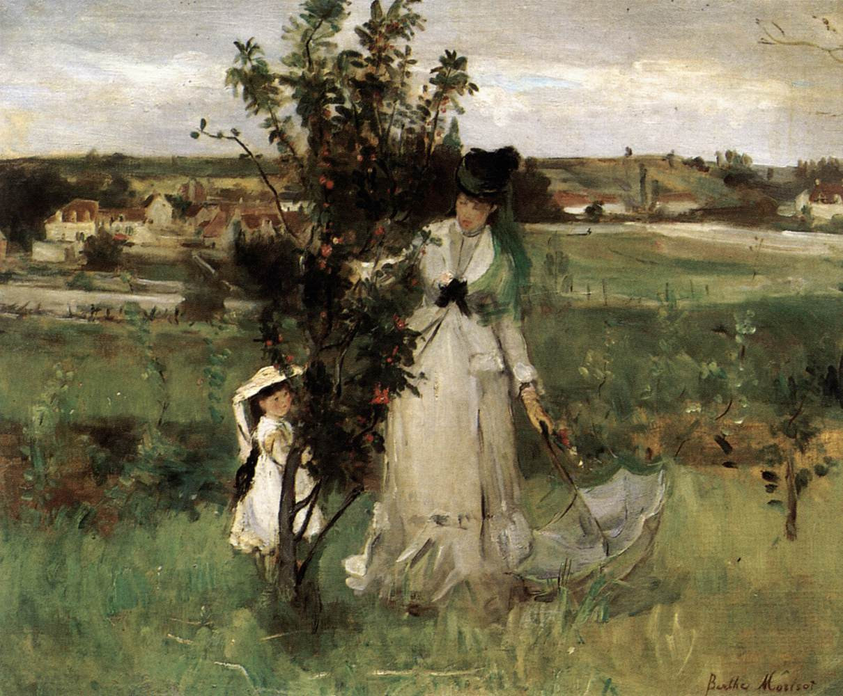 Fonds d'cran Art - Peinture Scnes de vie Cache-cache - 1873 - Berthe Morisot