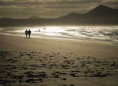  Voyages : Europe Coucher de soleil sur la plage de Famara, Lanzarote, Canaries