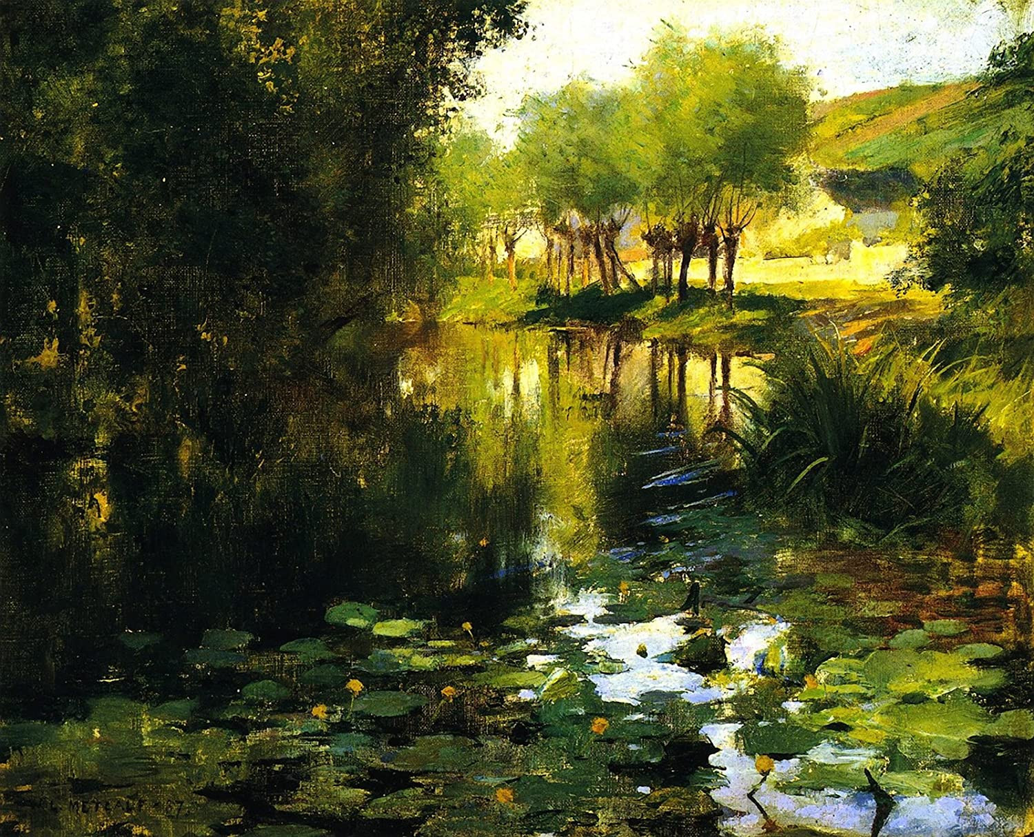 Wallpapers Art - Painting Landscapes - Misc Le Bassin aux nénuphars - 1887 - Willard Metcalf