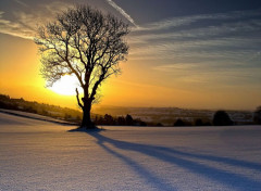  Nature Coucher de soleil sur neige