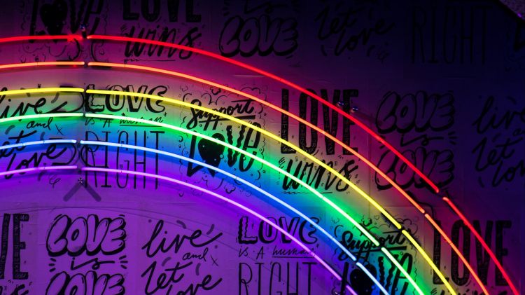 Wallpapers Objects Lights neon lettering rainbow