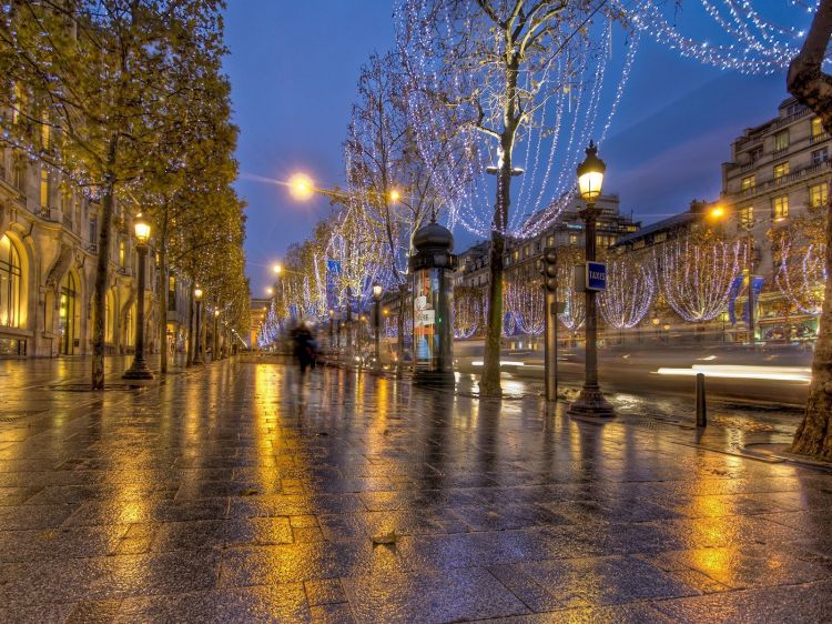 Wallpapers Constructions and architecture Cities - Towns Avenue des Champs-Elyses illumine