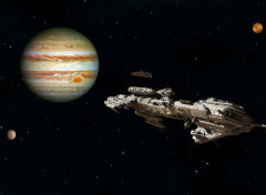  Fantasy et Science Fiction Vaisseaux spatiaux en approche de Jupiter