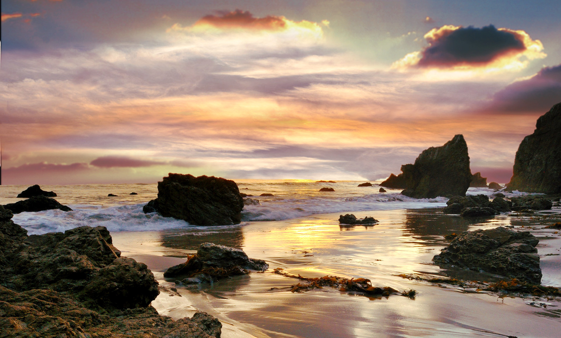 Wallpapers Nature Seas - Oceans - Beaches coucher sur la mer