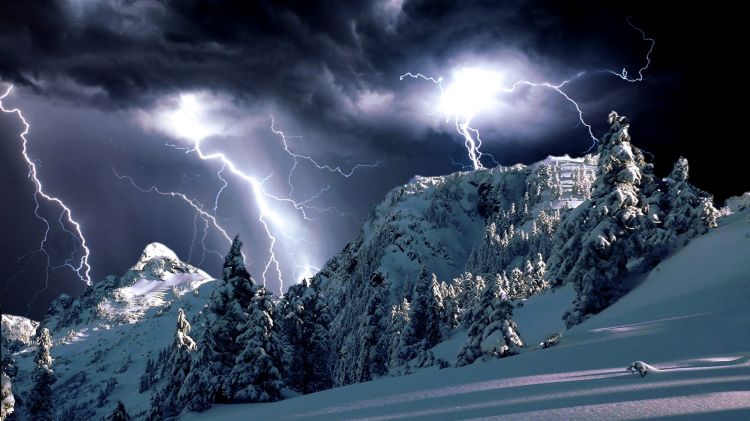 Wallpapers Digital Art Nature - Mountains Orage en montagne