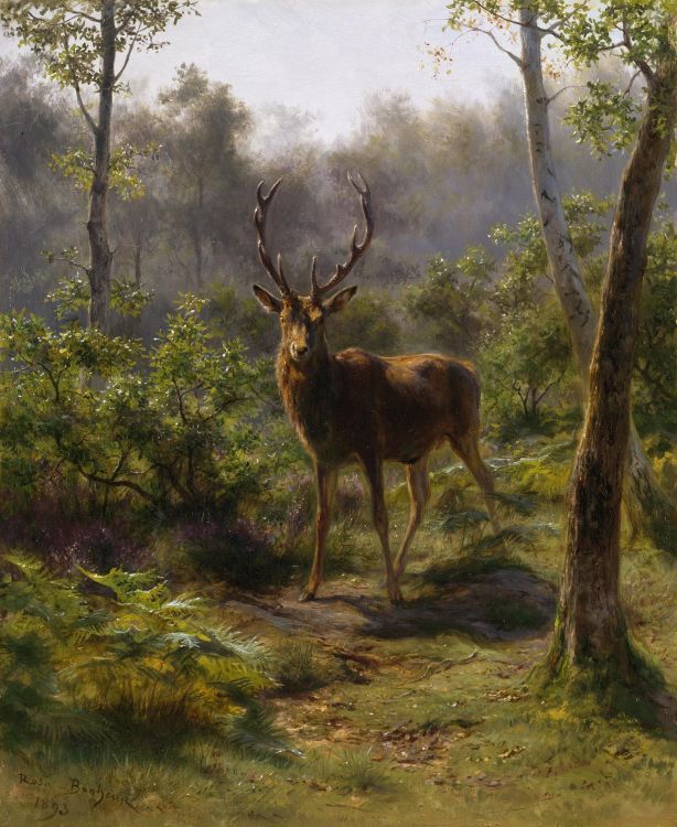 Wallpapers Art - Painting Animals Un Cerf - 1893 - Rosa Bonheur